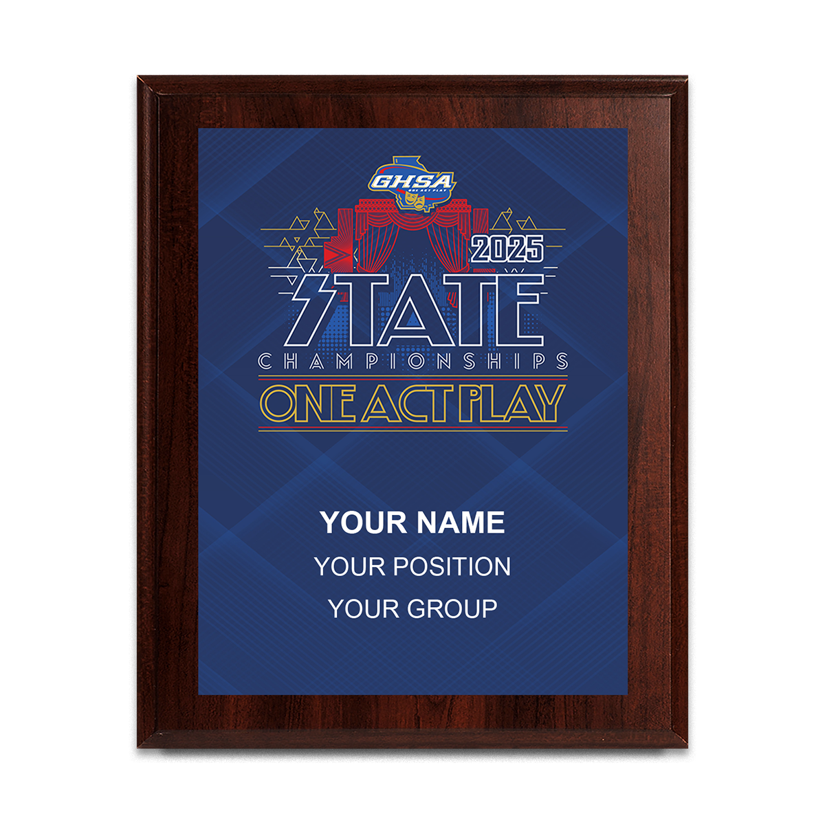 2025 GHSA One Act Play State Championships 8x10 Plaque