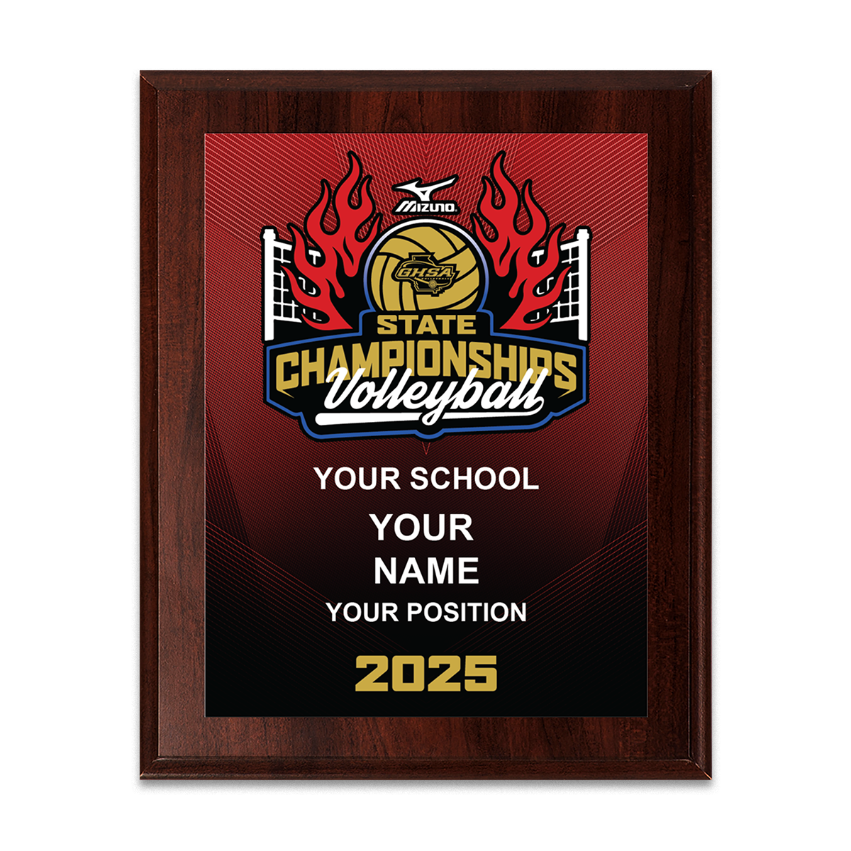 2025 GHSA Volleyball State Championships 8x10 Plaque