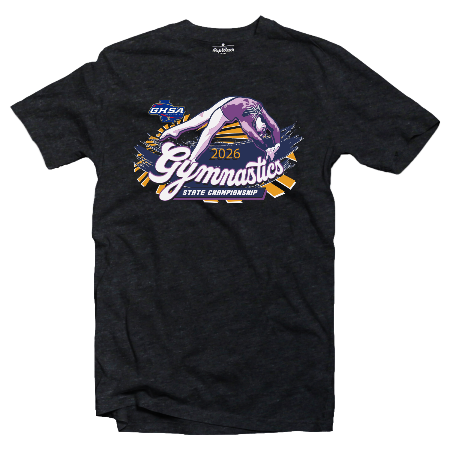 2026 GHSA Gymnastics State Championship T-Shirt in heather black