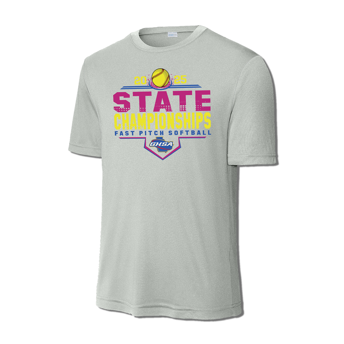 2025 GHSA Fast Pitch Softball State Championships Grey Performance T-Shirt